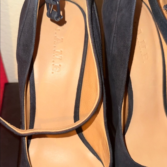 L.A.M.B. Black Suede Wedges - Picture 5 of 12